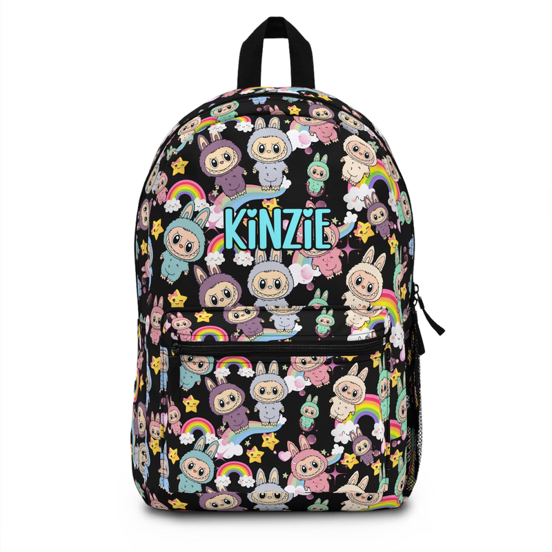 Custom Name Backpack Labubu & Rainbow Cute Backpack