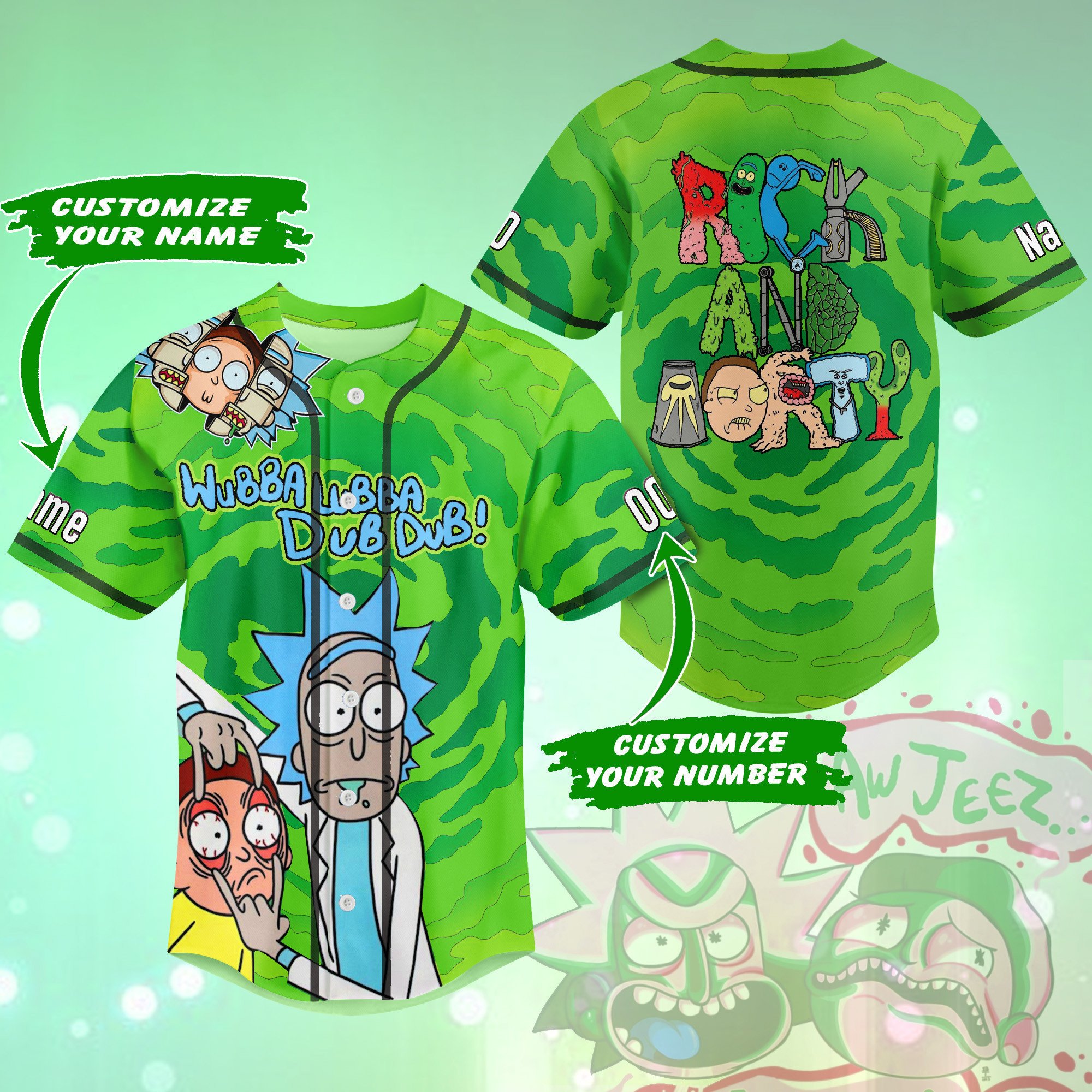 Weird & Unique Design Rick & Morty Custom Baseball Jersey