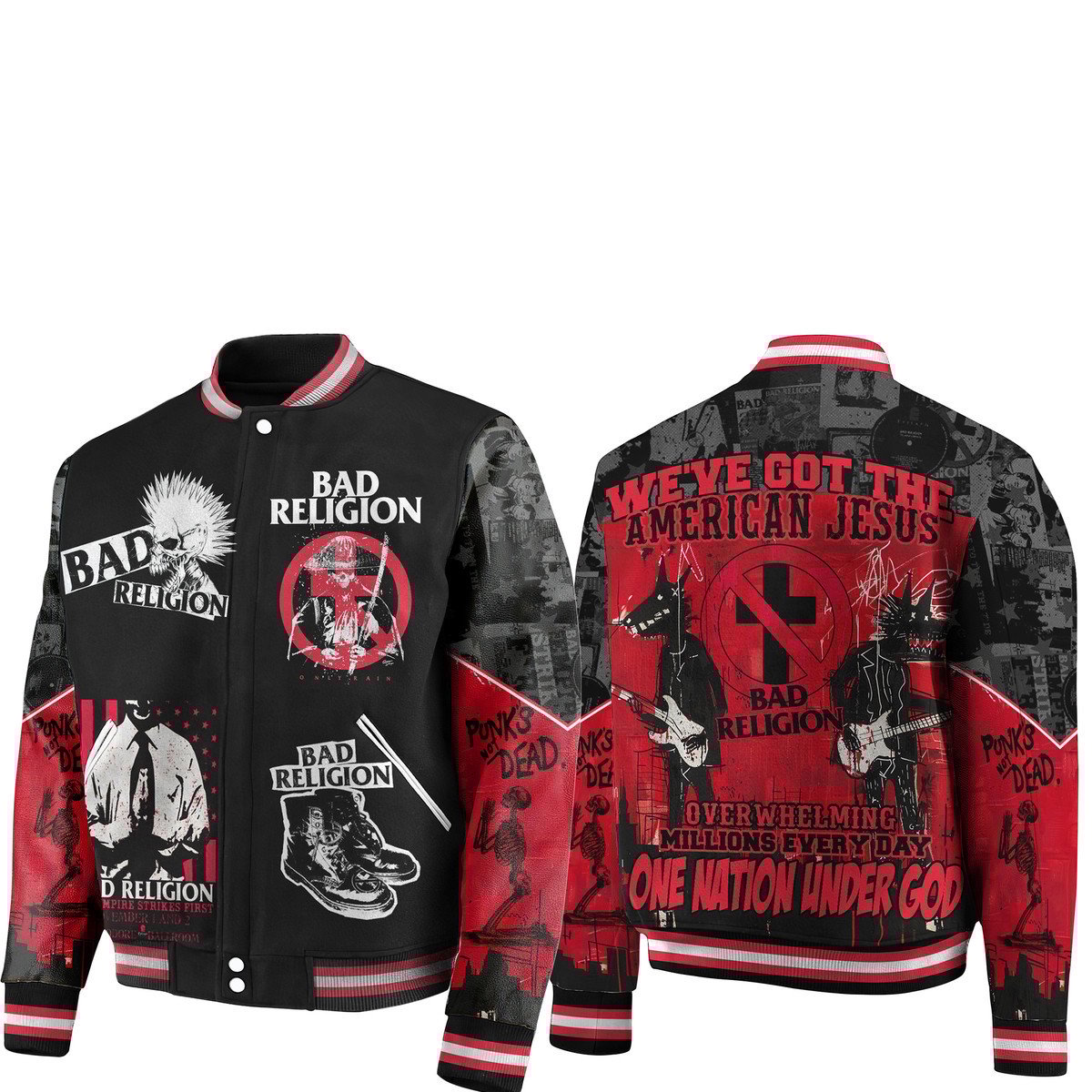 Bad Religion One Nation Under God Music Baseball Jacket