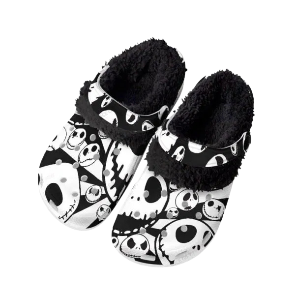 Cozy & Comfortable Jack Skellington Fleece Lined Clogs