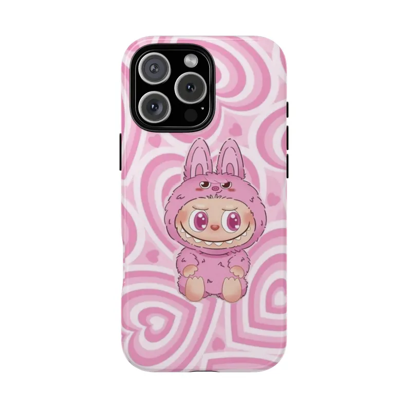 Cute Pink Labubu Pattern Phone Case