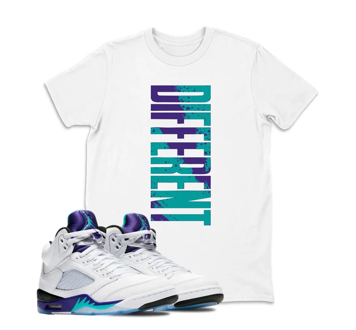 DIFFERENT Message Tee AJ-5s Grape Sneaker Matching T-Shirt