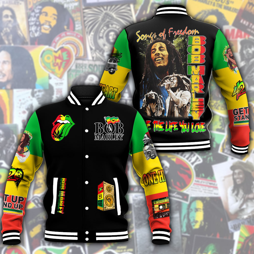 Live The Life You Love Bob Marley Fahionable Baseball Jacket