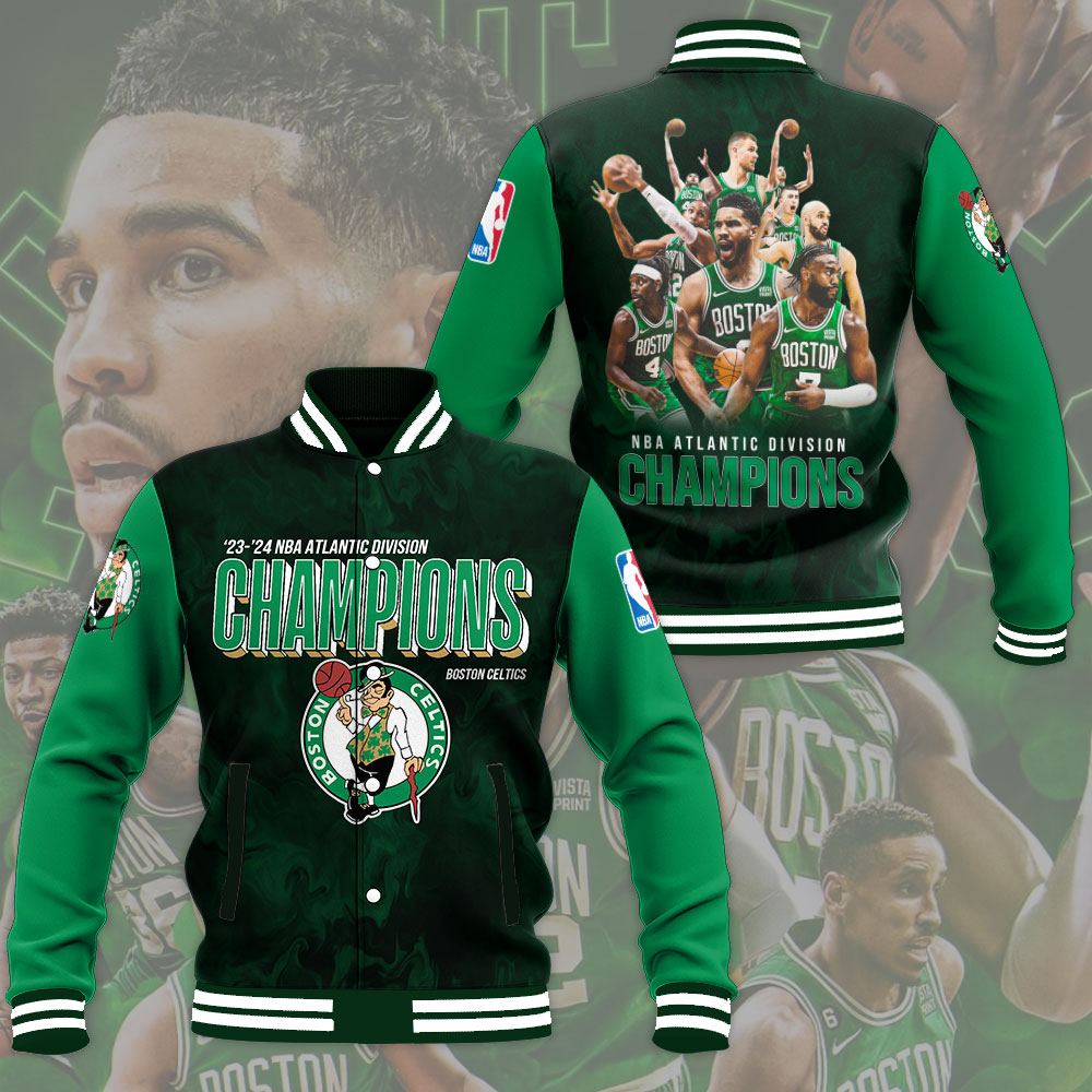 NBA Atlantic Division Bistib Cektics Baseball Jacket