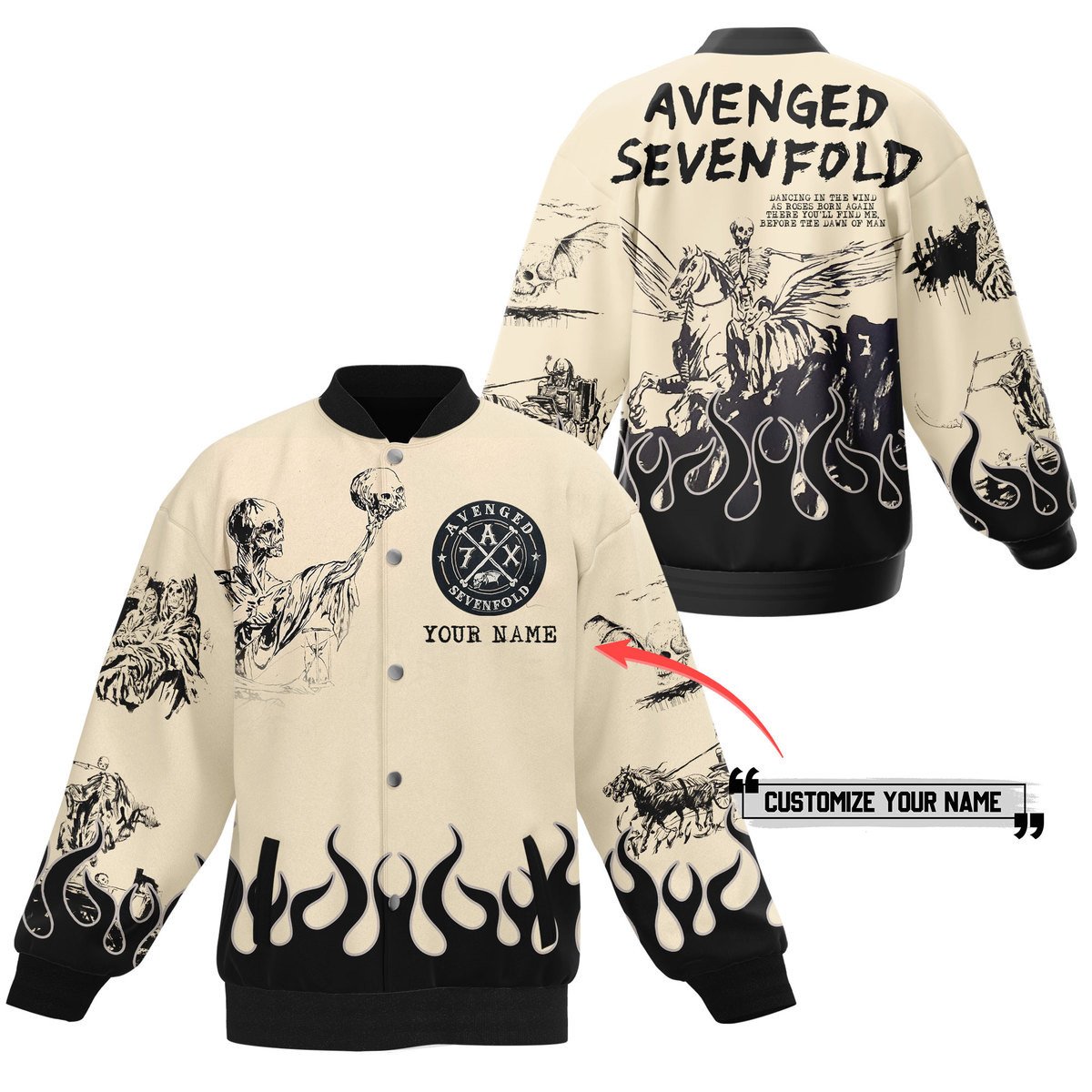 Personalized Avenged Sevenfold Glory Baseball Jacket
