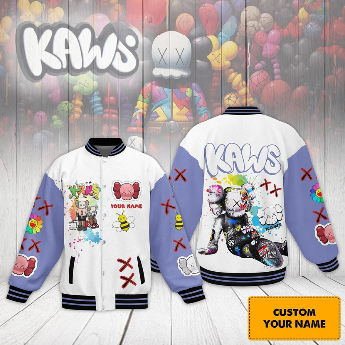 Personalized Kaws Unique Colorful Design Baseball Jacket