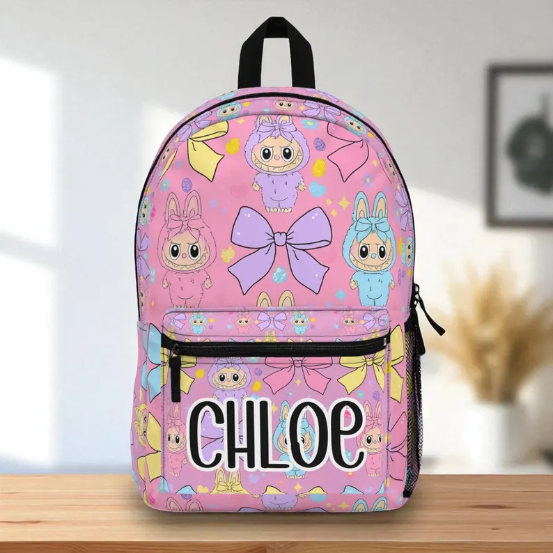 Personalized Labubu and Cute Bows All Over-Printed Backpack