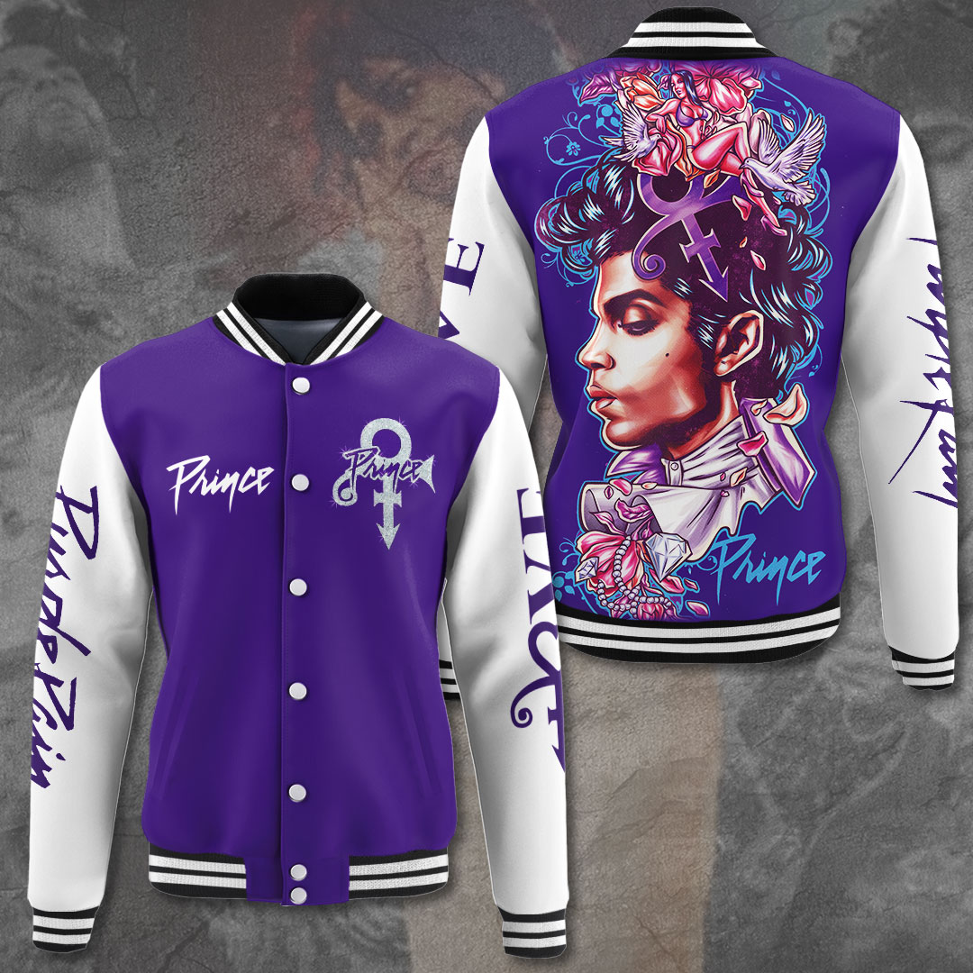 Prince Charming Music Artist Magic Purple Baseball Jacket
