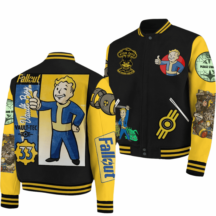Soft Fallout Guy Design Unisex Baseball Jacket