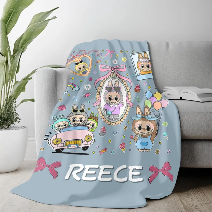 Unique Design Labubu Monsters All Over Printed Fleece Blanket 
