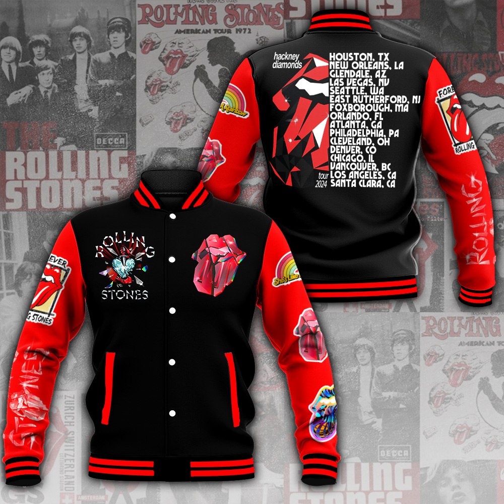 Unique Rolling Stones Hackney Diamonds Baseball Jacket