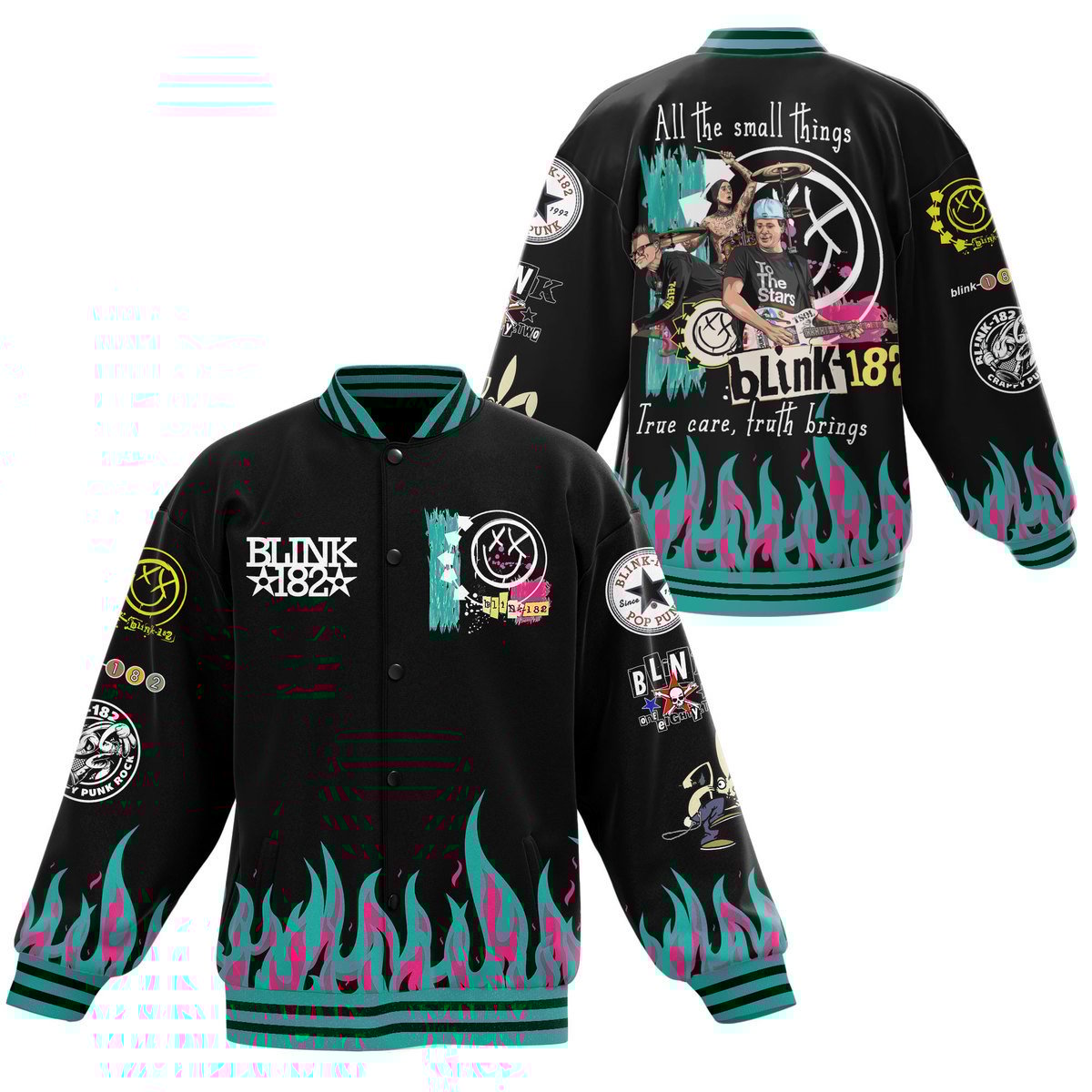 Unisex Bomber Blink-182 Music Band Baseball Jacket