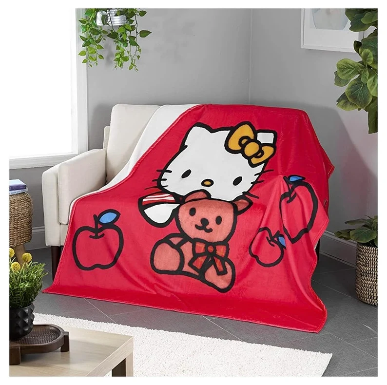 Adorable Hello Kitty Red Color Fleece Blanket