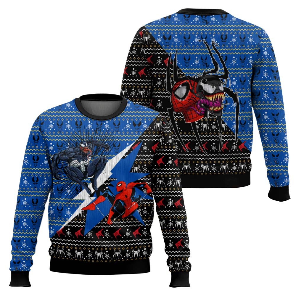 Amazing Spider-Man x Venom Cool Movie 3D All Over Printed Ugly Sweater