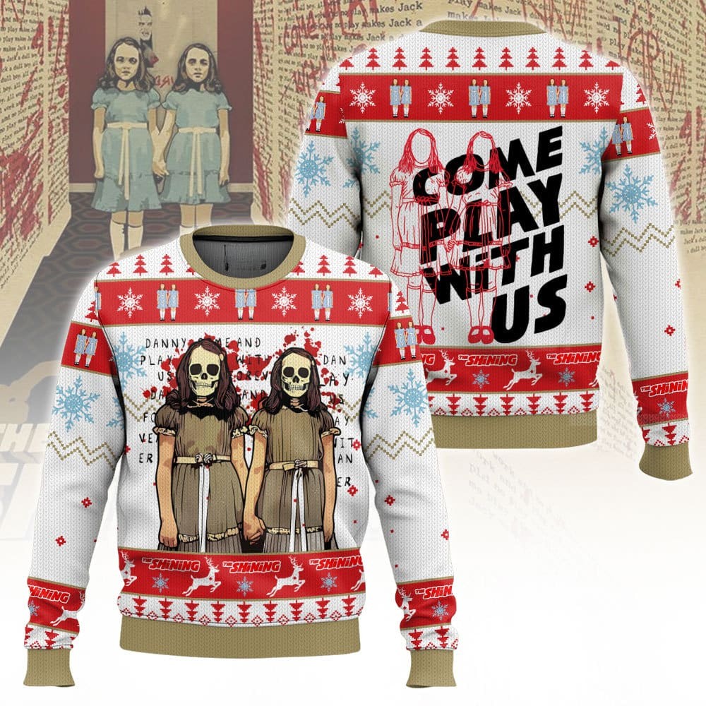 Come And Play With Us Shining Ugly Horror Halloween 3D All Over Printed Ugly Sweater