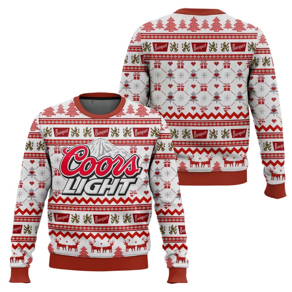 Coors Light Banquet Creative Design Idea 3D All Over Printed Ugly Sweater