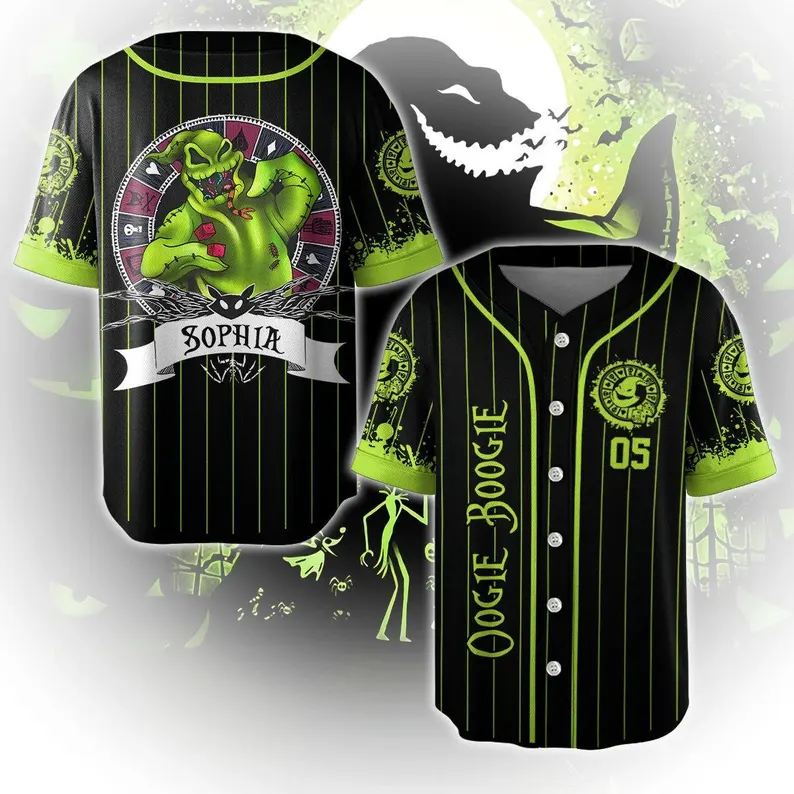 Custom Nightmare Before Christmas Oogie Boogie Full-printed Baseball Jersey