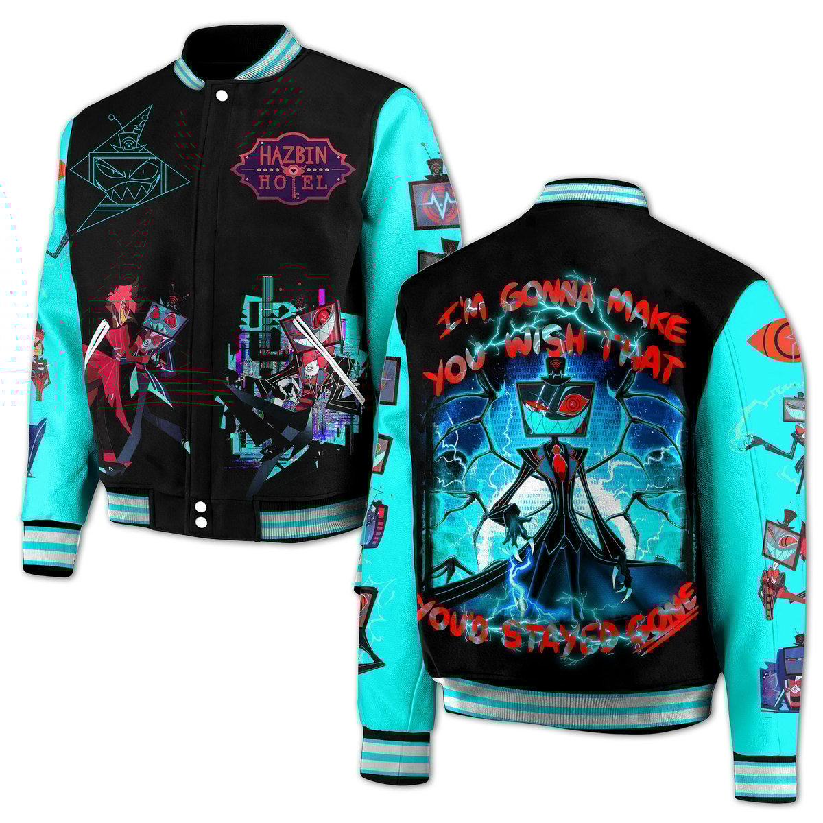 Hazbin Hotel Crazy Villain Trendy Baseball Jacket