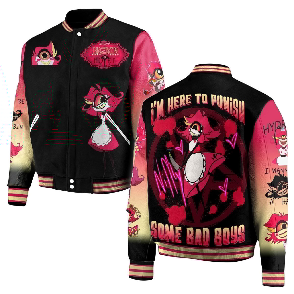 I'm Here To Punish Some Bad Boys Hazbin Hotel Baseball Jacket