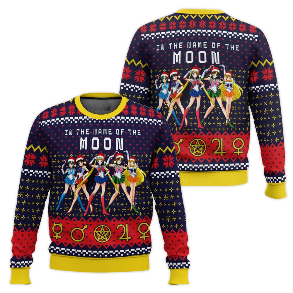 In The Name Of The Moon Sailor Moon Anime 3D All Over Printed Ugly Sweater