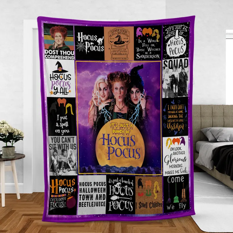 It's Just A Bunch Of Hocus Pocus Halloween Fleece Blanket