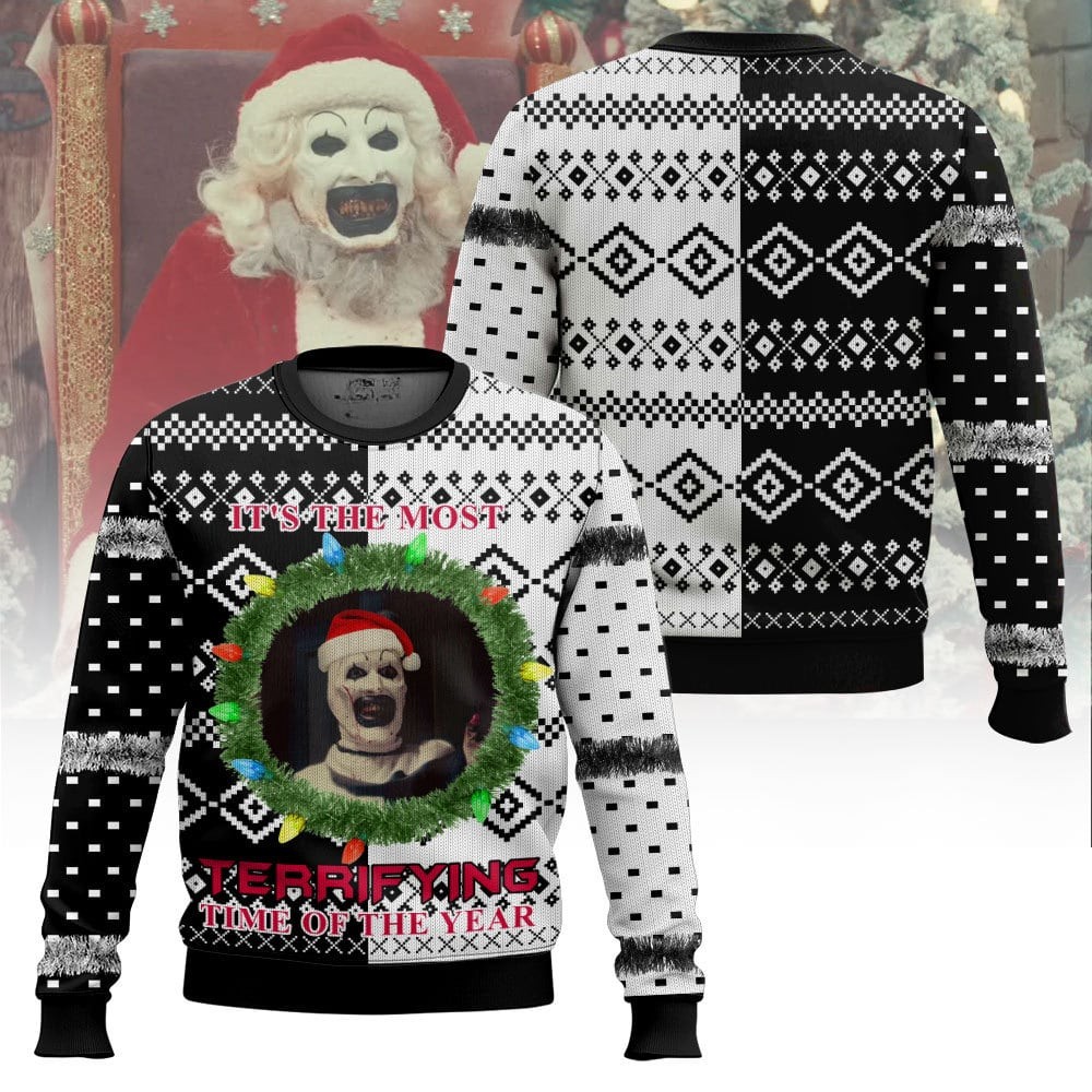 It's The Most Terrifying Time Of The Year Christmas 3D All Over Printed Ugly Sweater