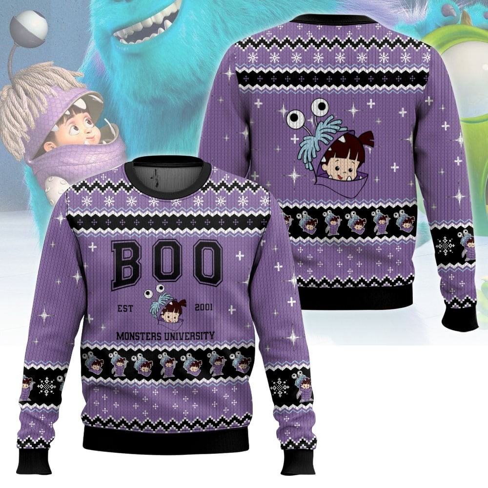 Little Cute Boo Violet Monster Inc. 3D All Over Printed Ugly Sweater