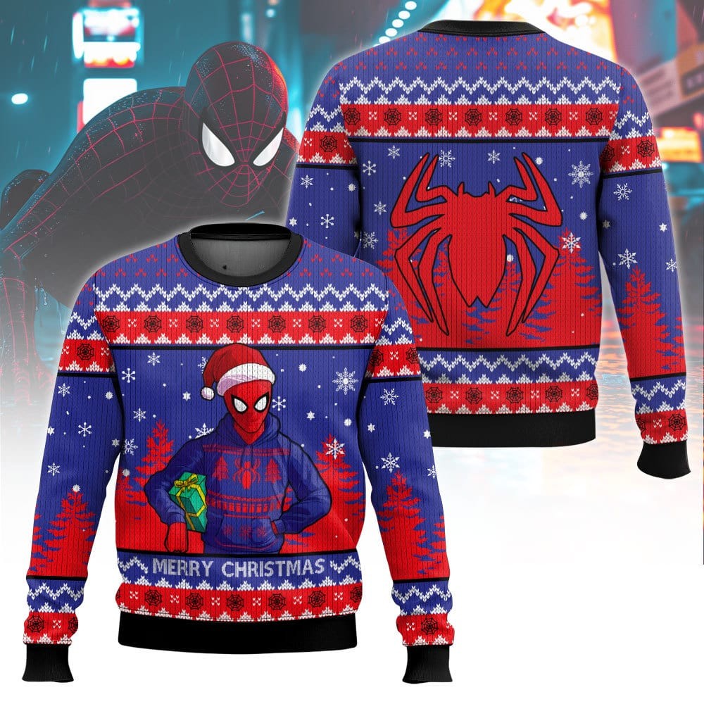 Merry Christmas With Spider-man Funny 3D All Over Printed Ugly Sweater