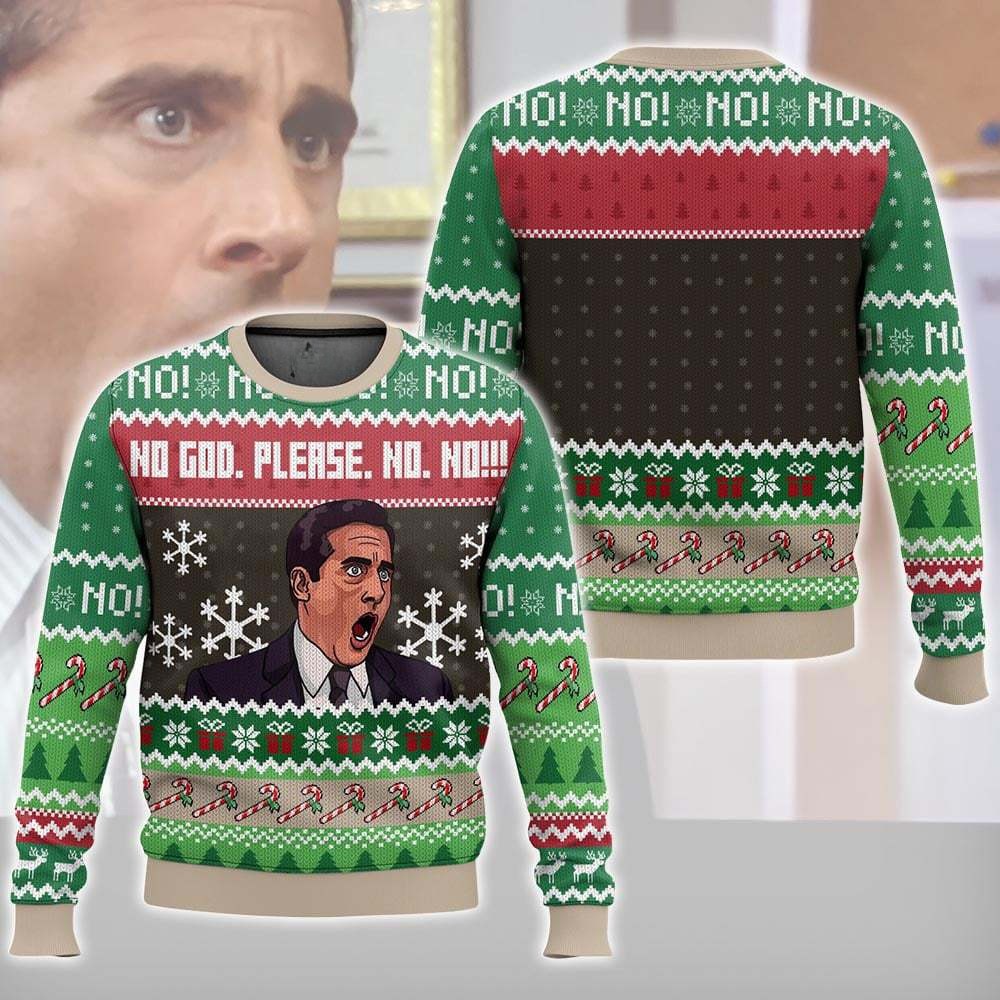 No God Please No! Michael Scott The Office 3D All Over Printed Ugly Sweater