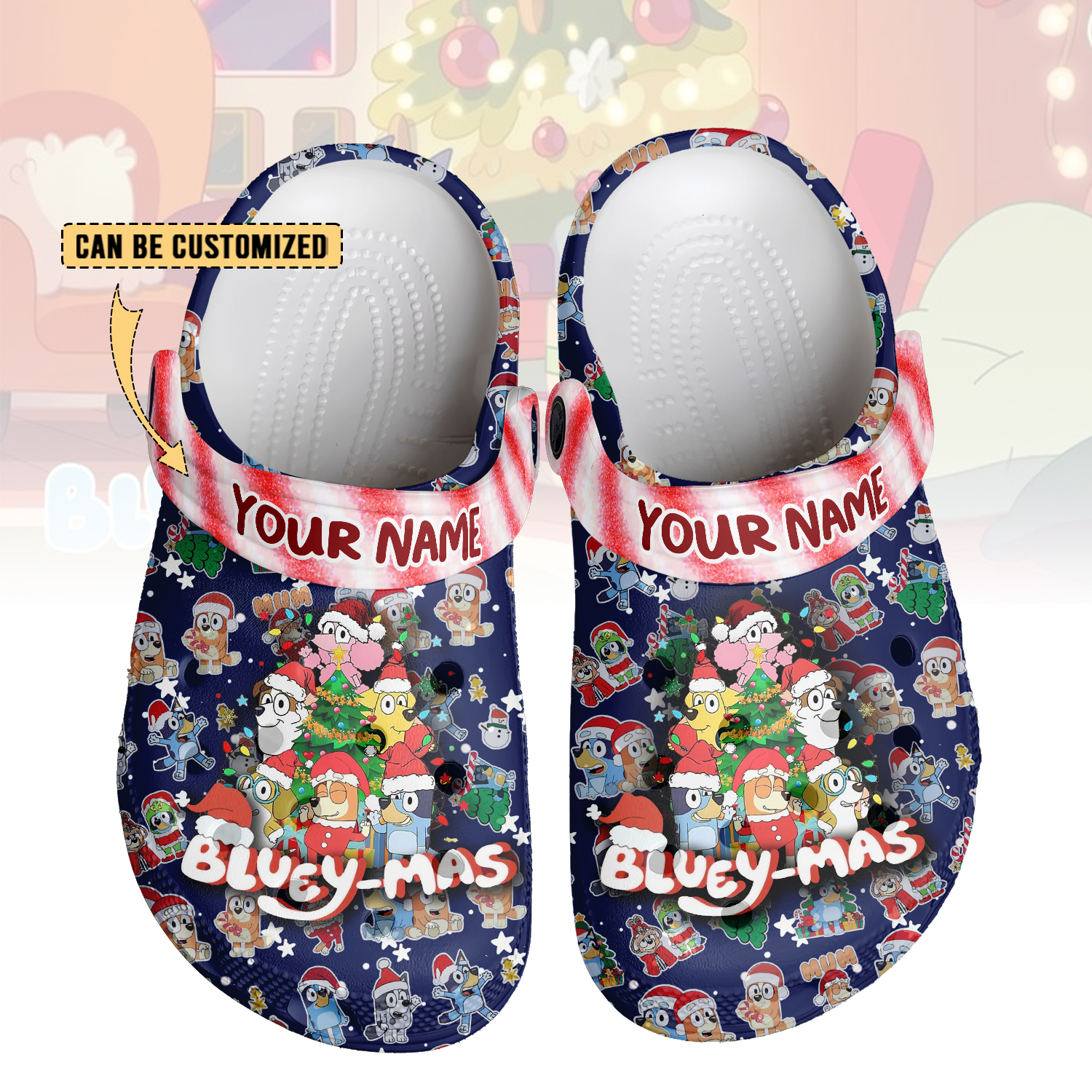 Personalized Bluey-Mas New Christmas Clogs For Kids & Adults