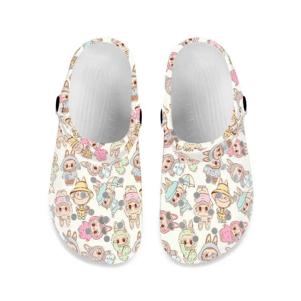 Soft & Lightweight Clogs Labubu Doll Pattern Cartoon Slippers 