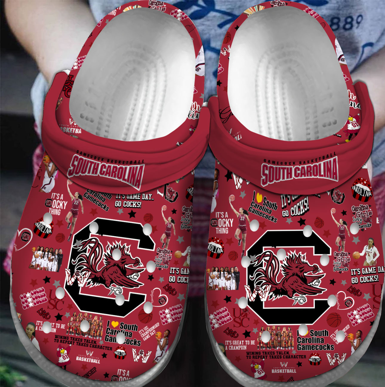 South Carolina Red Color Gamecocks NCAA Sport Clogs Fast Shipping Worldwide