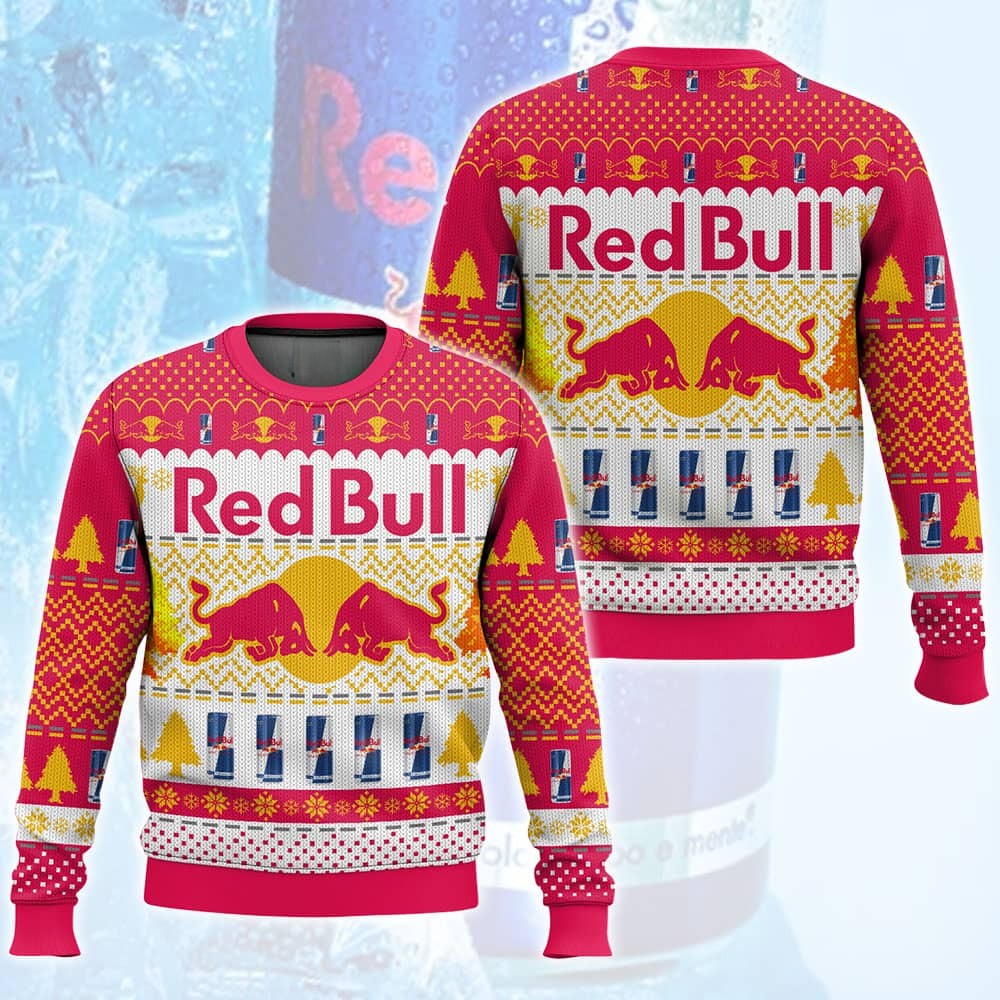 Stylish Red Bull Energy Drink 3D All Over Printed Ugly Sweater