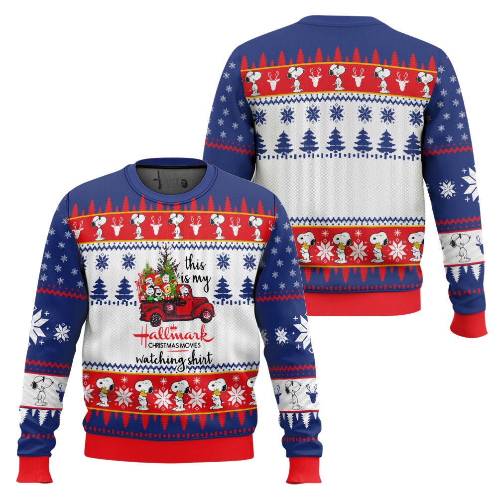 This Is My Hallmark Watching Shirt Snoopy & Peanut Charming 3D All Over Printed Ugly Sweater