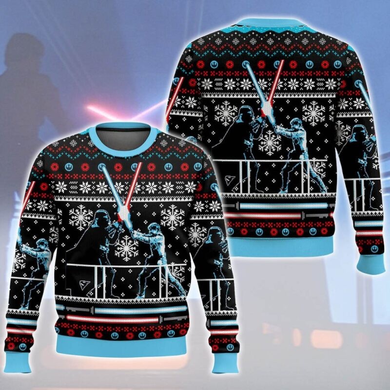Trendy Classic Star Wars Light Saber Fight 3D All Over Printed Ugly Sweater