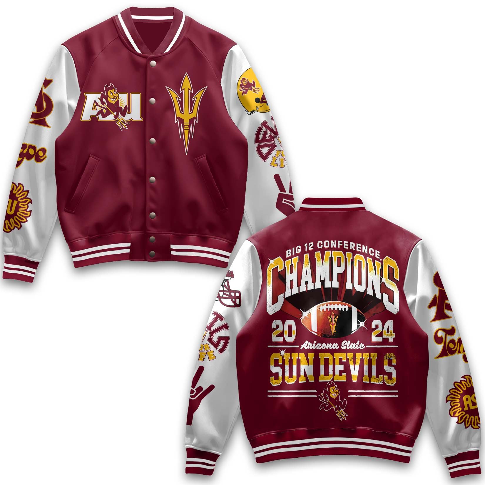 Unique Cool Arizona State Sun Devils Red Baseball Jacket