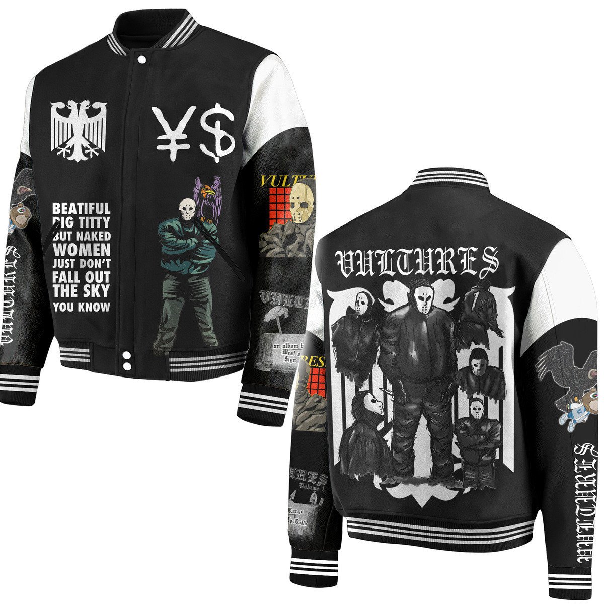 Unique Trendy Kanye West Black Baseball Jacket