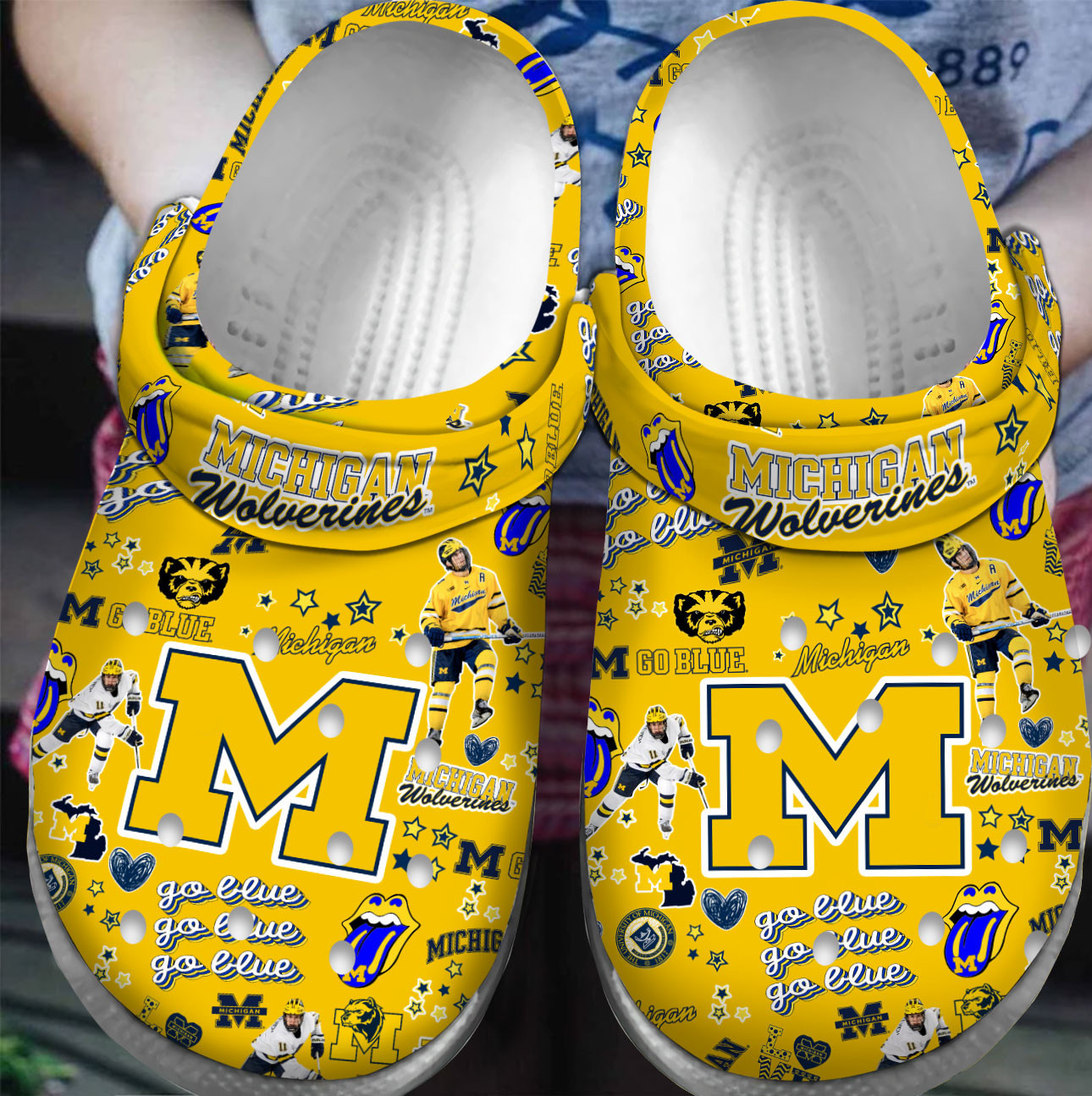 Vibrant Yellow Michigan Wolverines NCAA Sport Clogs For Fans