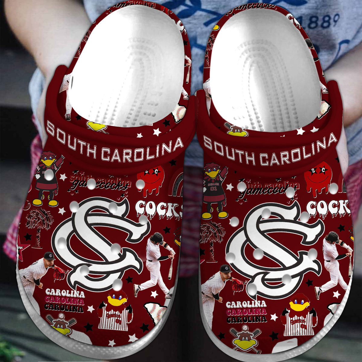 Wine Red Slippers South Carolina Gamecocks NCAA Sport Clogs For Fans