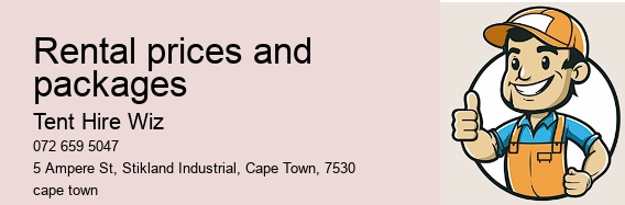 Rental prices and packages