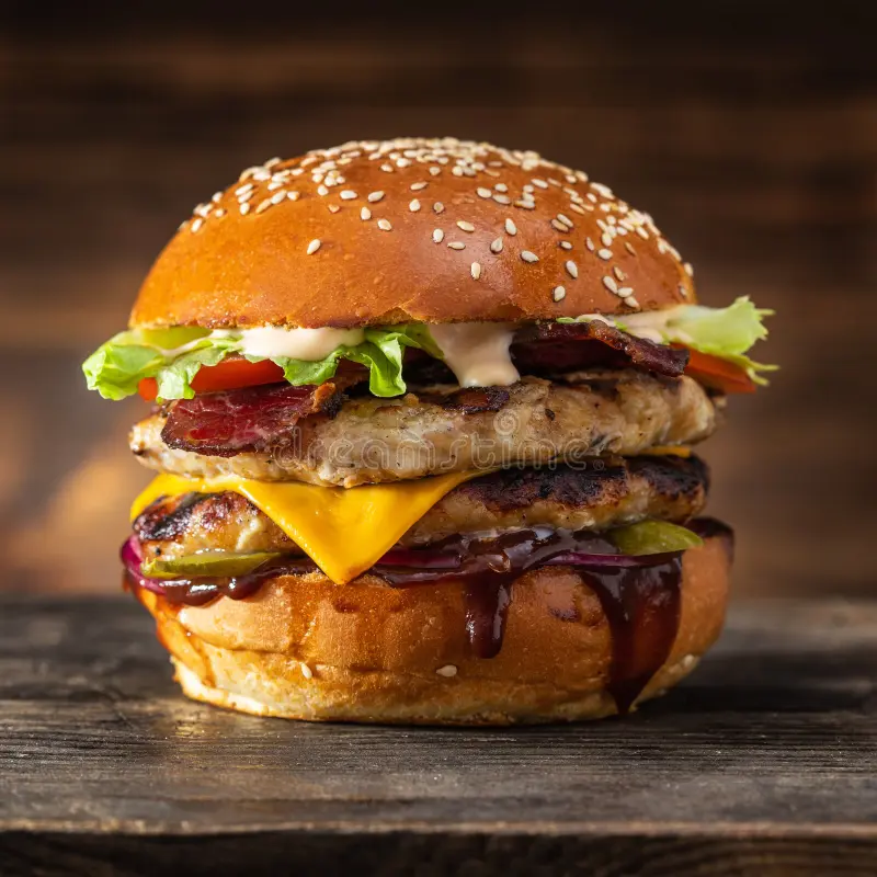Chicken + Beef Double Decker