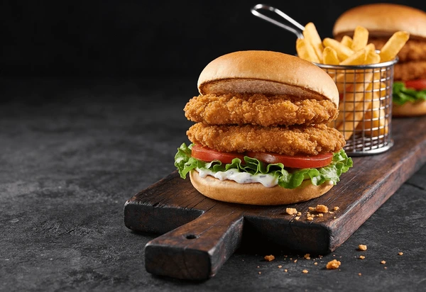 Large Chicken Burger + Cheese with Fries
