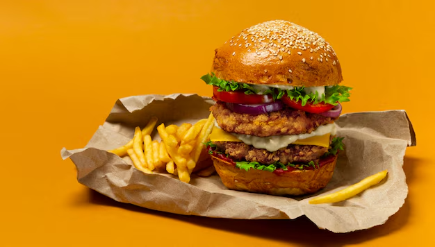 Large Double Chicken Burger with Fries