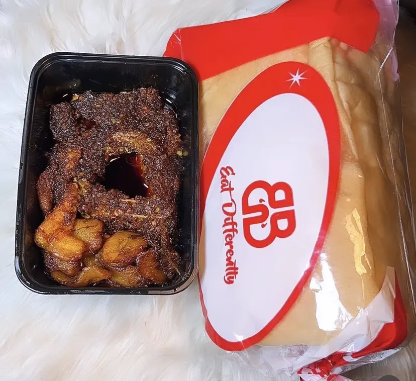 Beans (3) + Big bread + Plantain + Beef + Fish/Chicken + Ponmo + Egg