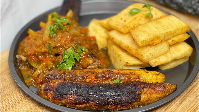 Roasted Yam and Fish Delight