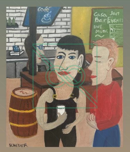At Casa Café by Chris Scheuer — Oil