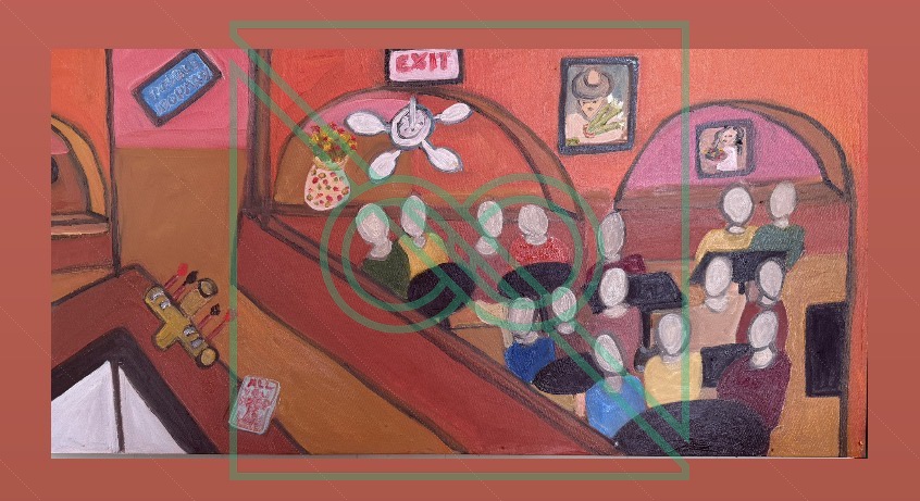 Ken’s Jazz Attic by Chris Scheuer — Oil on canvas
