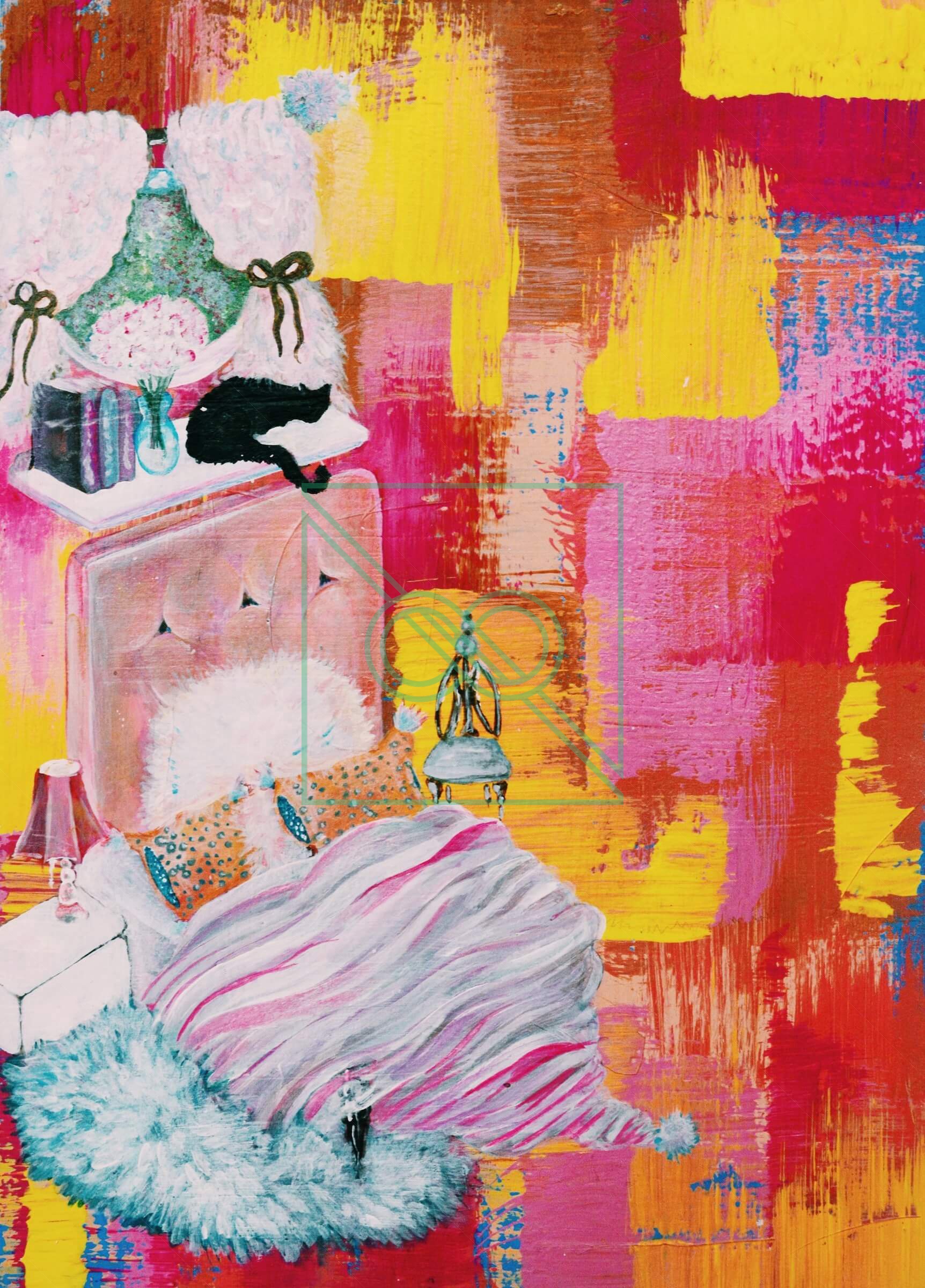 Silky, Sleeping Sanctuary by Ash Townsend — Latex and acrylic on paper