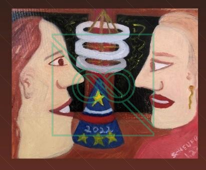 New Years Eve at La Casa Café by Chris Scheuer — Oil