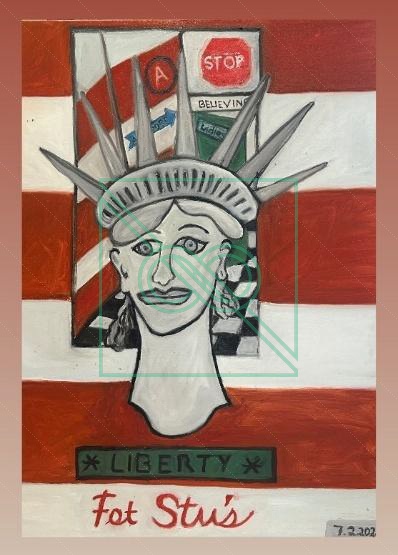 Fat Stu's Liberty Bust by Chris Scheuer — Oil
